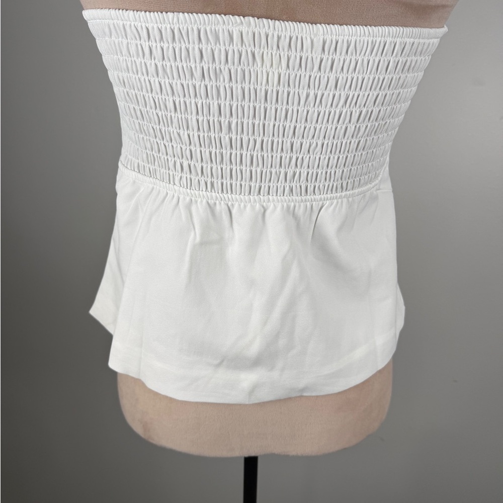 Monteau White Strapless Button-Front Bustier Top - image 4
